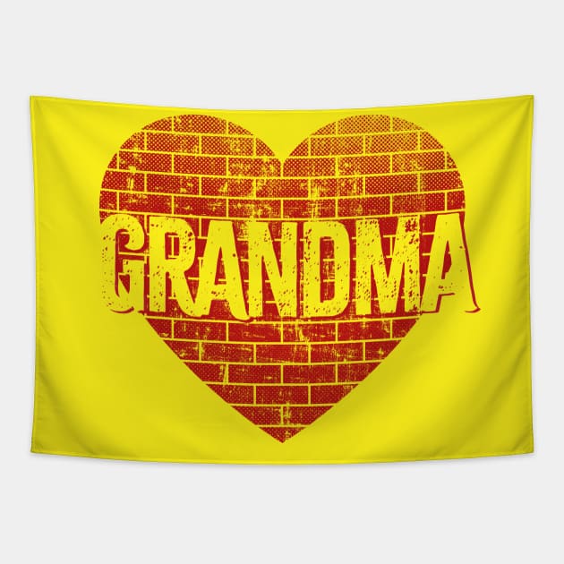 Wall of Moms Grandma Brick Heart Tapestry by mindeverykind