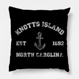 Knotts Island, North Carolina Vintage Nautical Anchor Retro Pillow