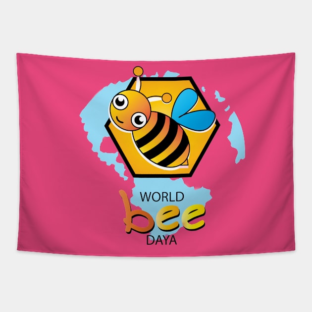 bee world day Tapestry by Magic0