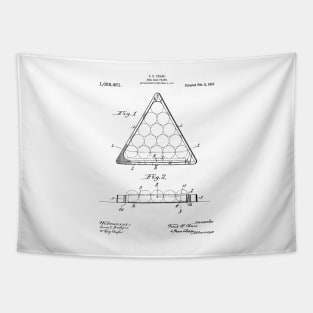 Pool Patent - Billiards Art - Black And White Tapestry