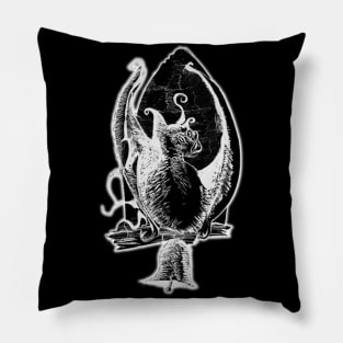 The Haunter of the Dark - negative - Lovecraftian inspired art and designs Pillow