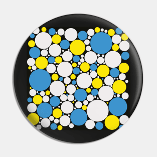 blue white and yellow pop art polka dot pattern Pin