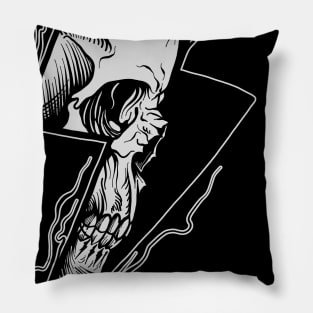 Lightning Skull Pillow