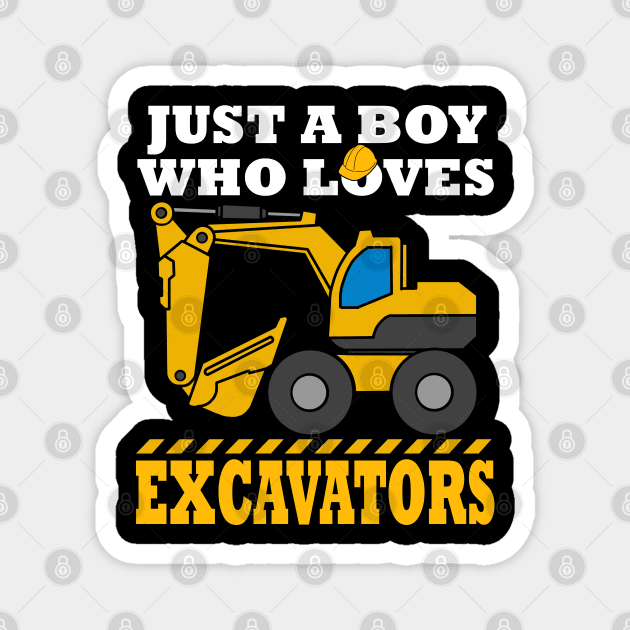 Excavator Shirts For Boys Excavator Gifts Kids Excavator Magnet by PomegranatePower