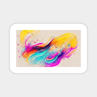 Modern Contemporary Abstract Watercolor Colorful Multicolored Cosmic Splash Galaxy Magnet