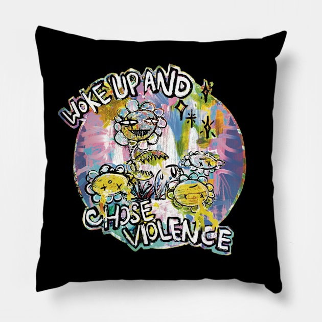 This Savage Flower Woke Up And Chose Violence Pillow by rainingdrawps