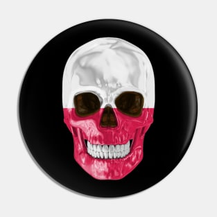 Poland Flag Skull - Gift for Polish With Roots From Poland Pin