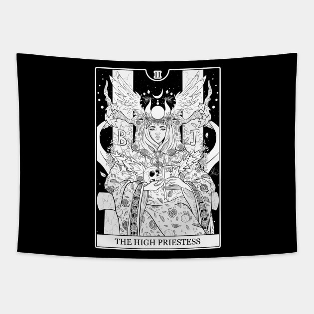 The High Priestess - Tarot Card Tapestry by KPrimeArt