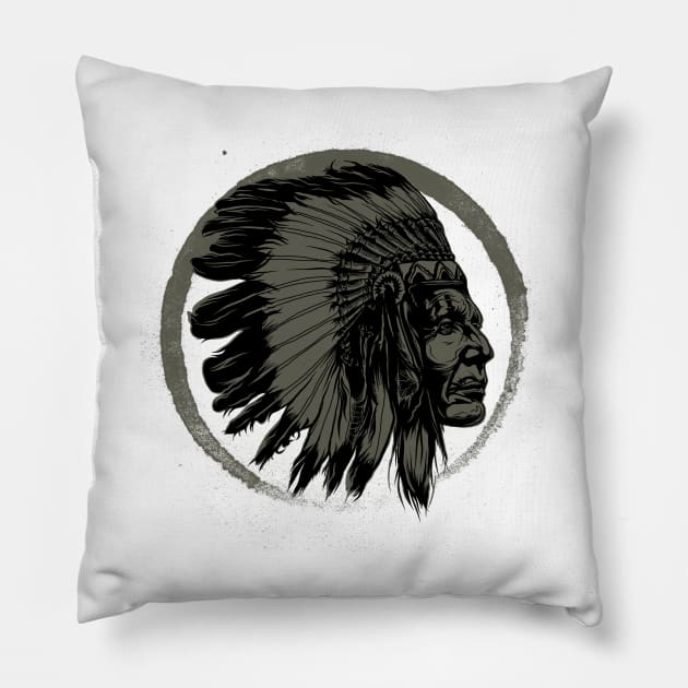 An Indian chief Pillow by Shadowbyte91