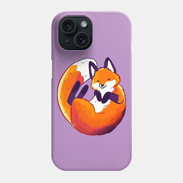 Cute sleeping fox illustration Phone Case by Yarafantasyart