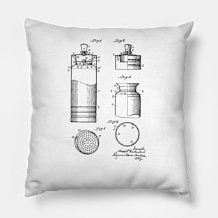 Cocktail Shaker Vintage Patent Drawing Pillow