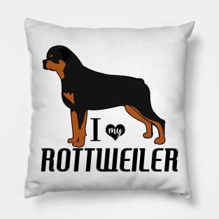 ROTTIE Rottweiler Dog Breed Pattern in Blue Pillow