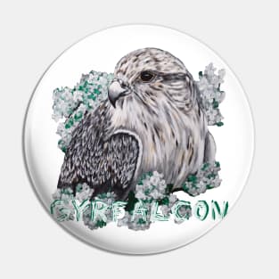 Gyrfalcon in white lilac1 Pin