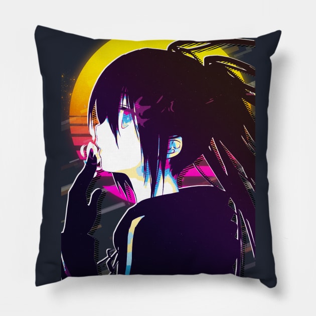 Black★Rock Shooter Pillow by 80sRetro