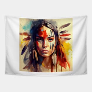 Powerful American Native Woman #3 Tapestry