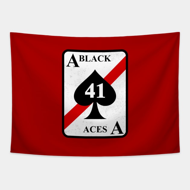 Black Aces Squadron Tapestry by Tailgunnerstudios