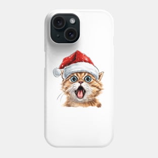 Funny Christmas Cat Face Phone Case