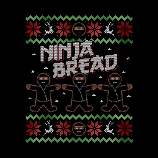 Ugly Christmas Sweater Ninja Bread Gingerbread Man by HolidayoftheWeek