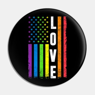 Gay Pride  Men Women LGBT Flag Gay Love Pin