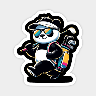 Golf Novelty Panda in Sunglasses Golfing Funny Golf Magnet