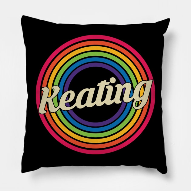 Keating - Retro Rainbow Style Pillow by MaydenArt