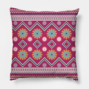 beautiful flower pattern pink background Pillow