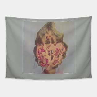 VIRGINIA - Surreal Face Glitch Aesthetic Art Tapestry