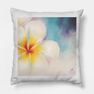 Plumeria watercolor Pillow