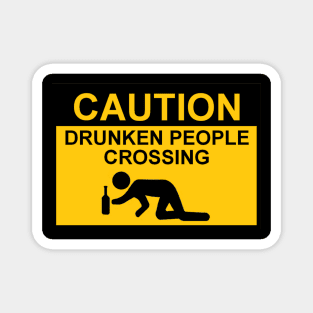 OSHA Style Caution Sign - Drunken People Crossing Magnet