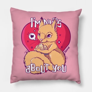 I'm nuts about you Squirrel pun Pillow