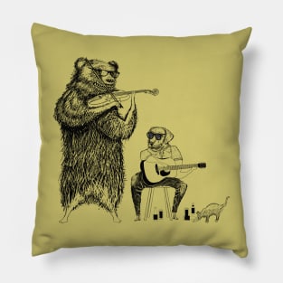 Big Night Blues - Bear and Labrador Retriever Pillow