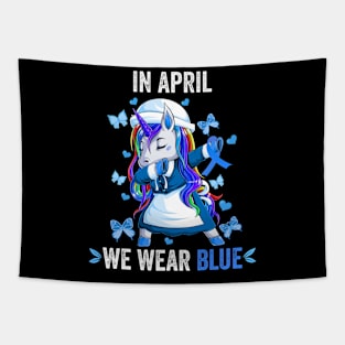 Child Abuse Prevention Awareness Month Blue Ribbon gift idea Tapestry