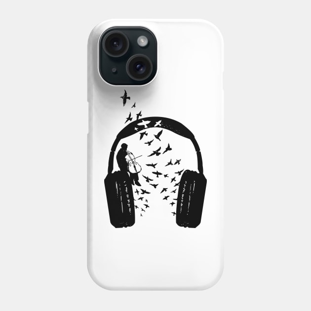 Headphone Cello Phone Case by barmalisiRTB