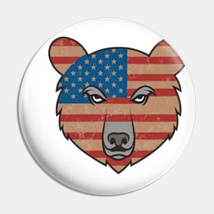 Vintage american grizzly bear Pin