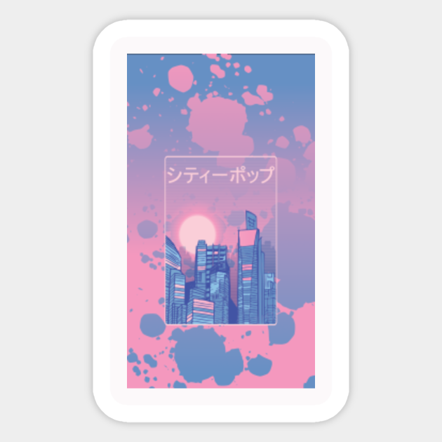 Japanese City Pop 70s 80s Vaporwave Synthwave Aesthetic City Pop Sticker Teepublic A collaboration between vaporwave producers hong kong express and t e l e p a t h テレ. teepublic