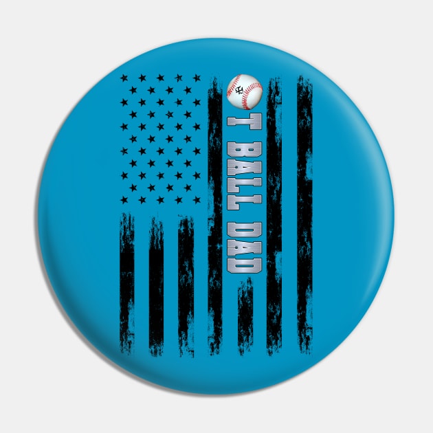 T-BALL DAD BLACK AMERICAN FLAG SILVER Pin by Turnbill Truth Designs