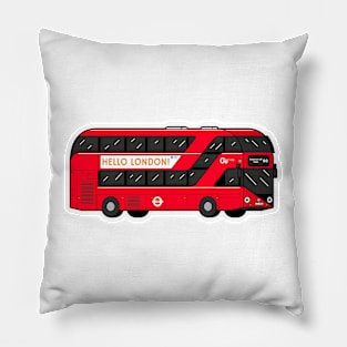 New London Routemaster red bus Flux System style graphic Pillow