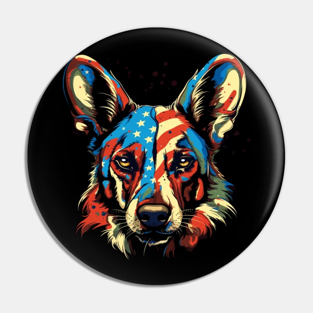 Patriotic African Wild Dog Pin by JH Mart