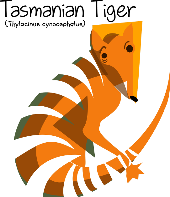 Mysterious Tasmanian Tiger Kids T-Shirt by belettelepink