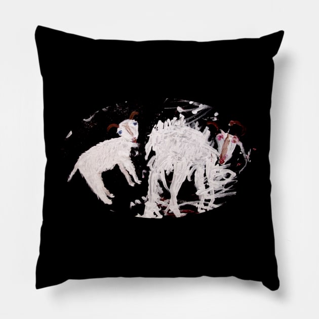 Before and After Space Goats Pillow by Painted Goats