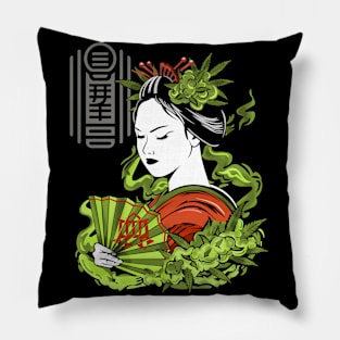 Geisha In Green Pillow