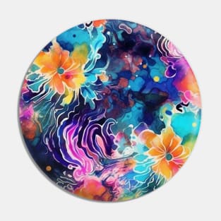 Rainbow flowers Pin