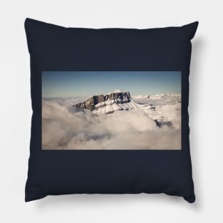 Snow Covered French Mountain Landscape Pillow
