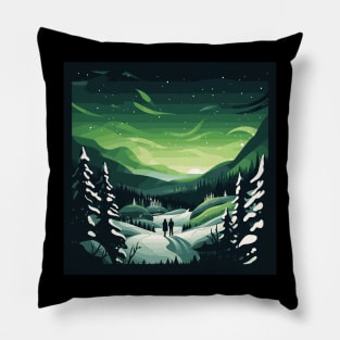 Aurora Dreams: Celestial Canvas Northern Lights Sweden Pillow