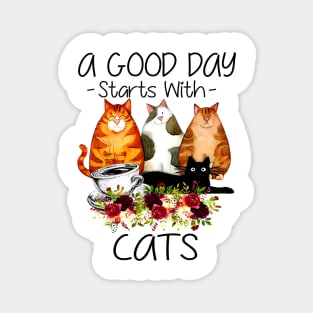 a good day starts with cats Magnet