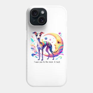 Greyhound And Crescent Moon Phone Case