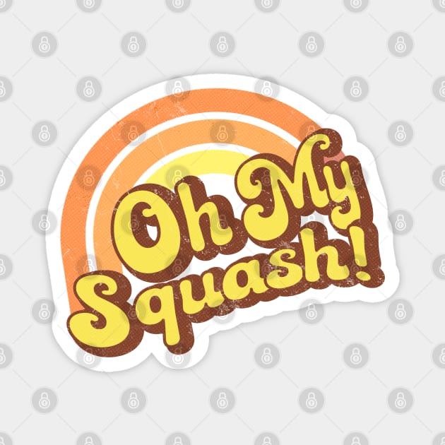 Oh My Squash - Retro Rainbow Magnet by Jitterfly