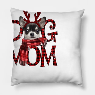 Black Chihuahua Mom Christmas Dog Mom Dog Lovers Pillow