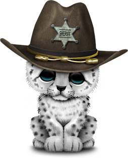 Cute Baby Snow Leopard Cub Sheriff Magnet