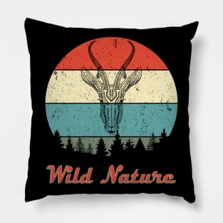 Wild Nature Deer Abstract Sunset Pillow